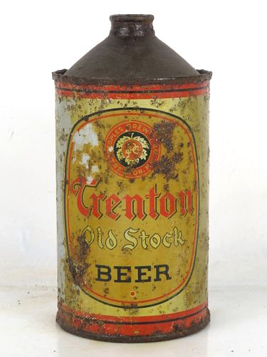 1939 Trenton Old Stock Beer Quart Cone Top Can 219-18 Trenton New Jersey