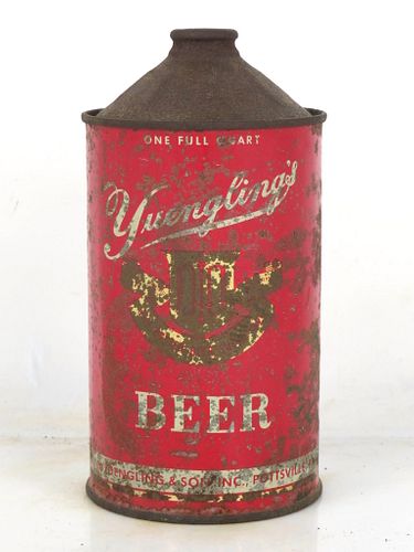 1947 Yuengling Beer Quart Cone Top Can 221-04a Pottsville Pennsylvania