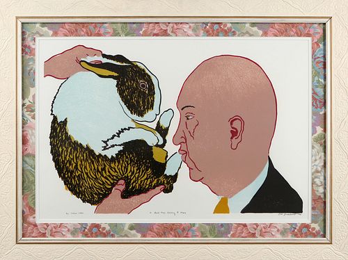 A BALD MAN KISSING A HARE by Ted Basciano