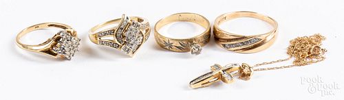 10K gold and diamond jewelry
