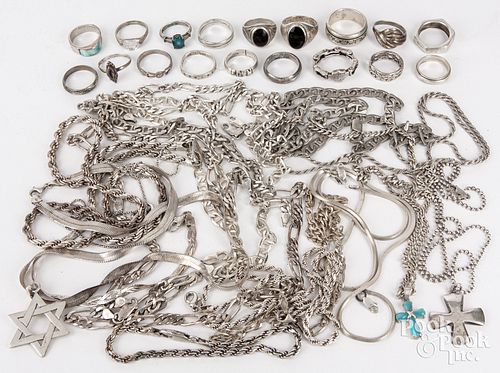 Jewelry, mostly silver