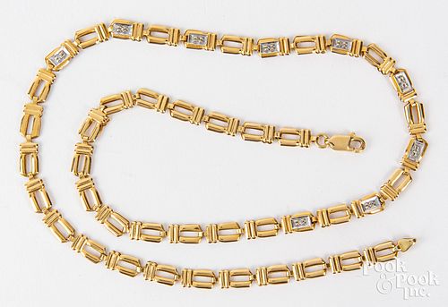 14K gold and diamond necklace