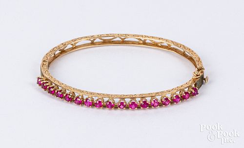 10K gold and gemstone bracelet