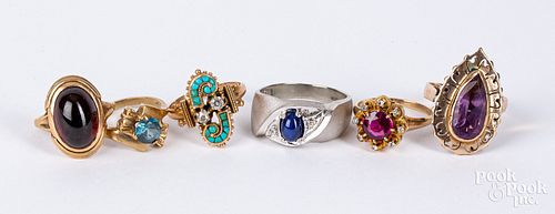 10K gold and stone rings