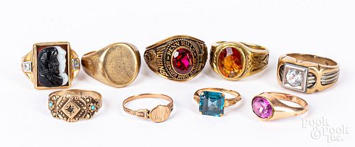 10K gold and gemstone rings