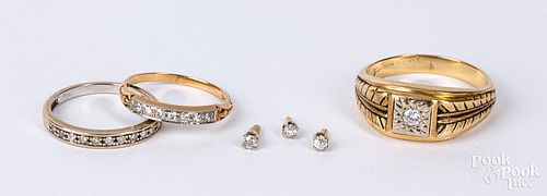 14K gold and diamond jewelry