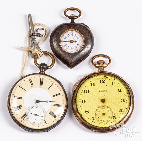 Three antique pocket watches
