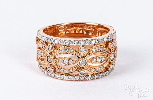 10K rose gold and diamond ring
