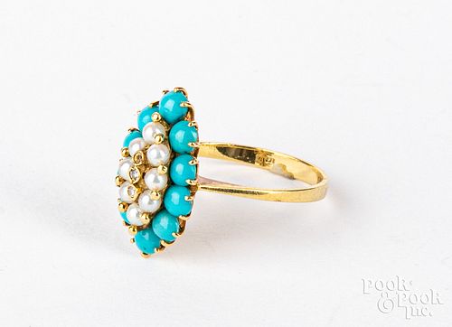 18K gold and gemstone ring