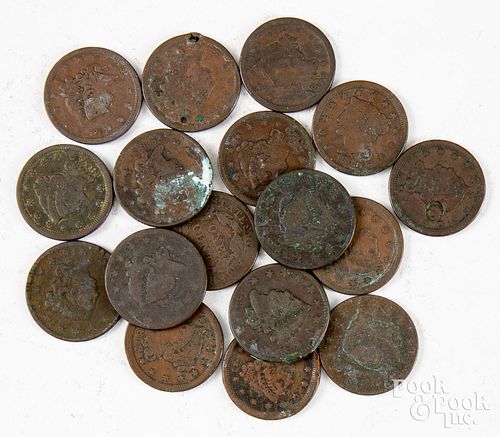 Seventeen US large cents