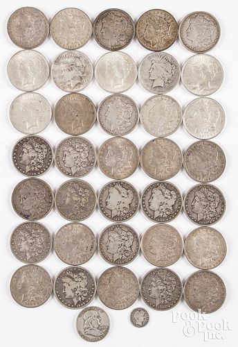 Thirty-five silver dollars