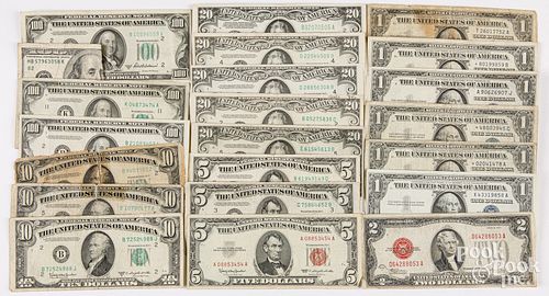 US paper currency, $453 face value, etc.