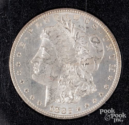 1882-CC Morgan silver dollar, uncirculated