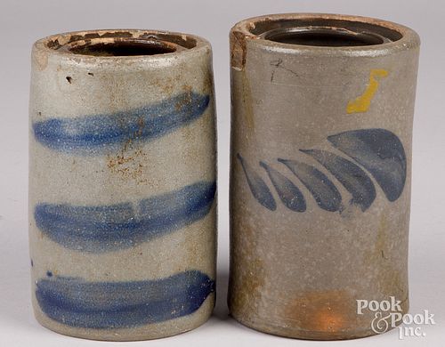 Two Western Pennsylvania stoneware canning jars