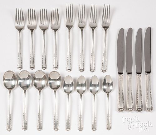 Sterling silver flatware and case