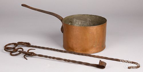 New York copper pot with iron hanger