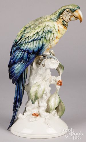 Large Italian porcelain parrot