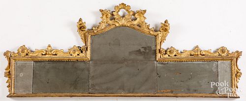Italian giltwood overmantel mirror, 18th c.