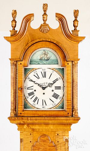 Pennsylvania tiger maple grandmother clock