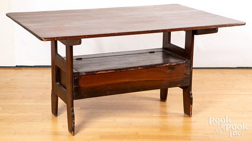 Pennsylvania pine bench table, late 19th c.