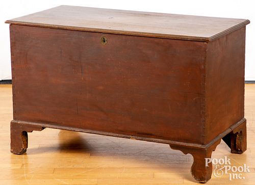 Diminutive stained poplar blanket chest, 19th c.