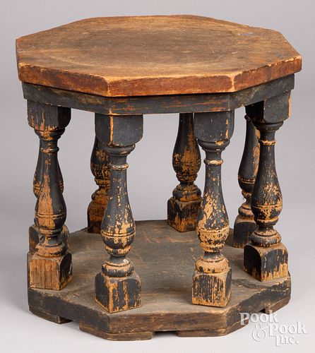 Painted wood stand, late 19th c.