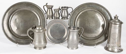 English pewter to include pair of chargers, etc.
