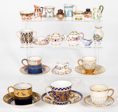 Porcelain cups and saucers, etc.