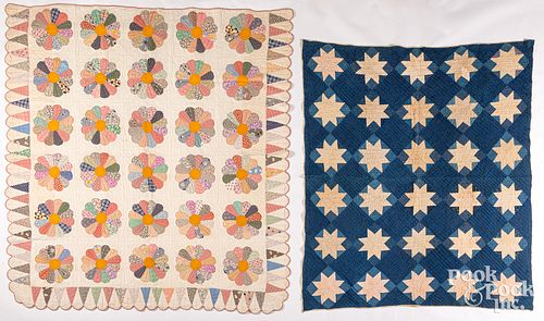Two patchwork quilts
