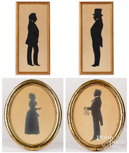 Four lithographs of silhouettes, 20th c.