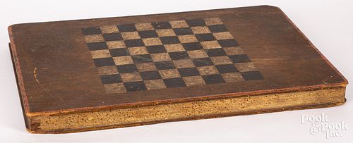 Painted pine gameboard, 19th c.