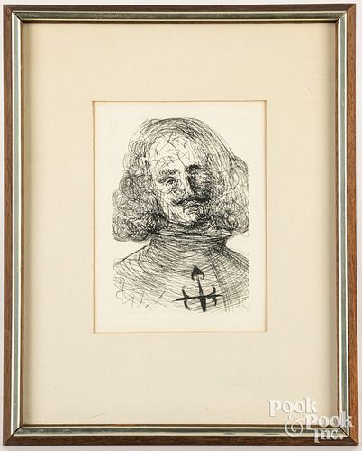 Salvador Dali etching titled Velazquez