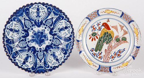 Two Delftware plates, 18th c.