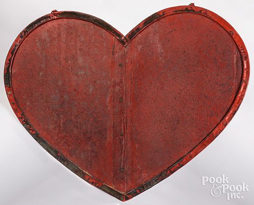 Contemporary painted zinc heart trade sign