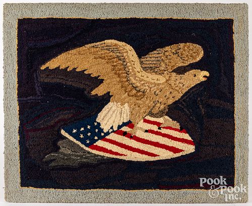 Hooked rug with American eagle, early/mid-20th c.