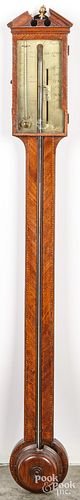Scottish inlaid mahogany stick barometer