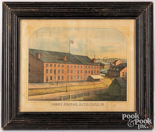 Color lithograph of Libby Prison, Richmond, VA