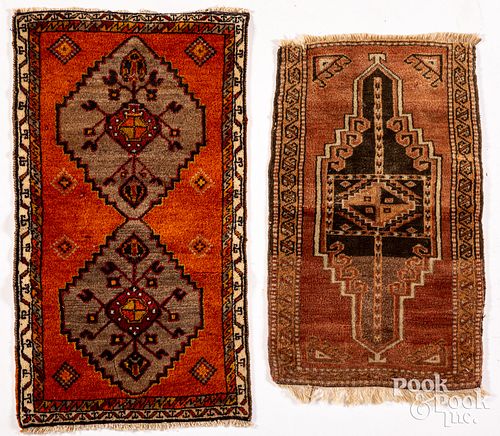 Two semi-antique mats