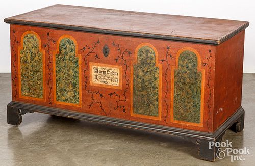 Pennsylvania painted dower chest, dated 1808