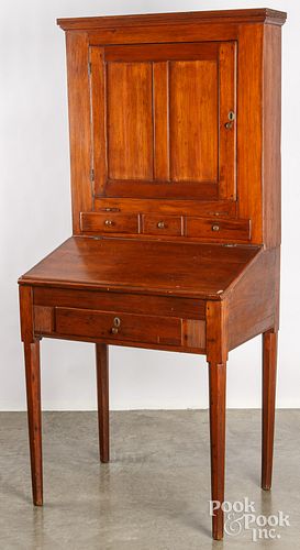 Pine two-part plantation desk, 19th c.