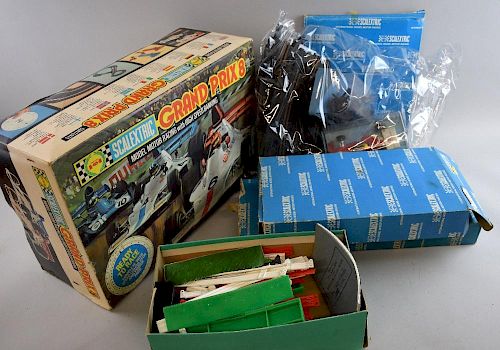 Scalextric Grand Prix 8 boxed set, some boxed Scalextric track including 'Goodwood Chicane C.177' with additional cars and ac