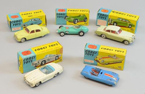 Five boxed Corgi toys, numbers 151A, 303, 224, 208S, 152,
