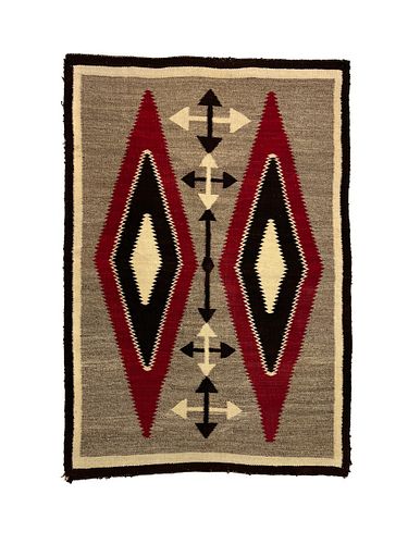 Navajo Crystal Rug c. 1920-30s, 60" x 41" (T6187)