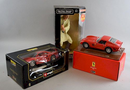 Burago boxed Ferrari and Star Wars figure, together with a boxed Ferrari,