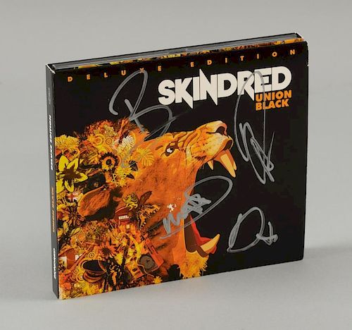 Skindred 'Union Blackﾒ Deluxe Edition CD album signed to the front by all four.