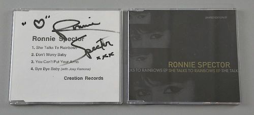 Ronnie Spector Signed Creation Records ﾑShe Talks To Rainbowsﾒ CDR & a released CD.