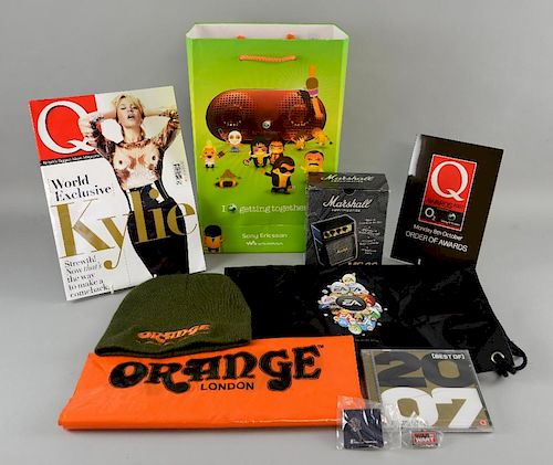 Q Awards 2007 - Sony Ericsson Goodie Bag containing a small battery Marshall Amp, Orange Amps woollen hat & bag, 2007 CD albu