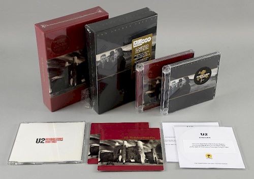 U2 - The Joshua Tree & The Unforgettable Fire Remastered Box sets & album CDﾒs, two promo CDﾒs & two interview CD's with 