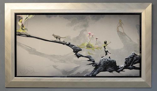 Roger Dean (b. 1944) - The Magician's Birthday, mixed media on paper, this original graphic artwork was one of two used to cr