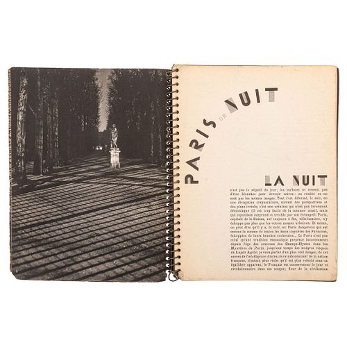 Brassaï (Gyula Halász) - Morand, Paul. Paris de Nuit. Paris: Edition Arts et Métiers Graphiques, 1933. 4o. marquilla,...